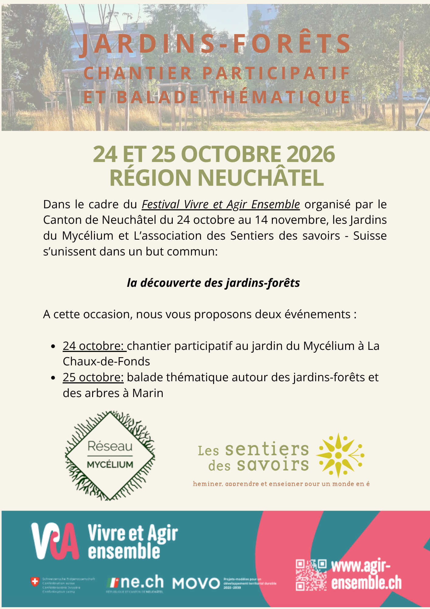 Flyer &eacute;v&eacute;nements 24-25 octobre Agir ensemble Neuch&acirc;tel